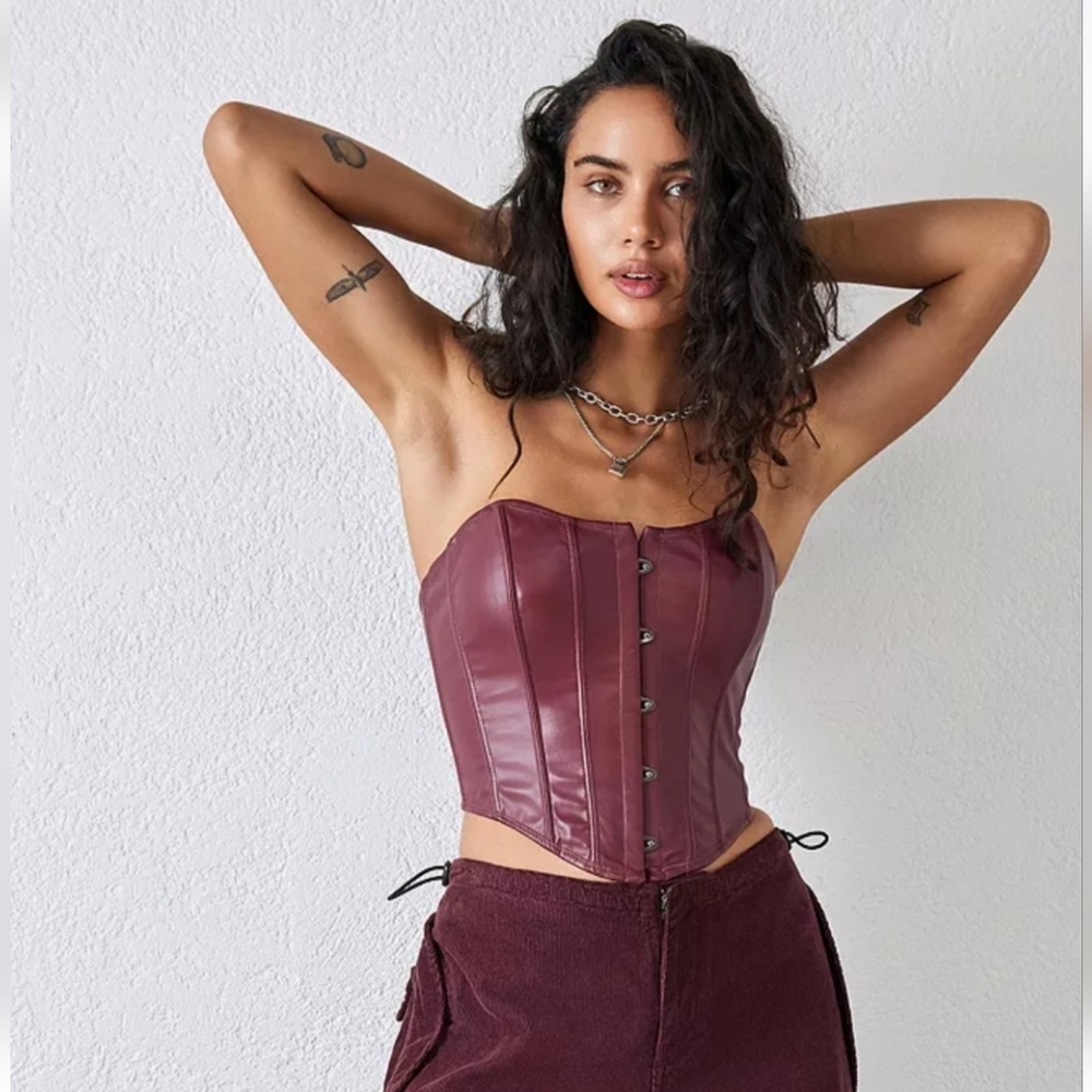 Urban Outfitters Burgundy Corset Top